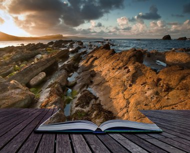 Sunrise okyanus manzara mupe defne jurassic coast İngiltere'de sayfalar