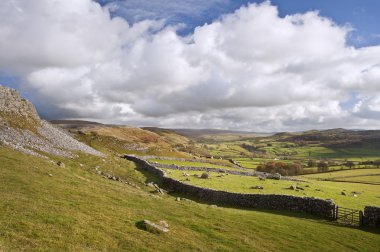 View from Norber Erratics down Wharfe Dale in Yorkshire Dales Na clipart