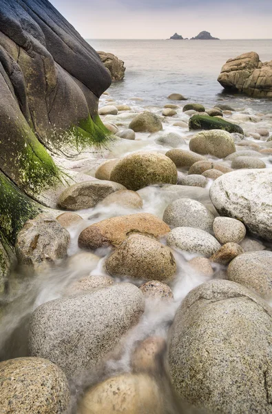 Beautiful landscpae of Porth Nanven beach Cornwall England — Stock Photo, Image