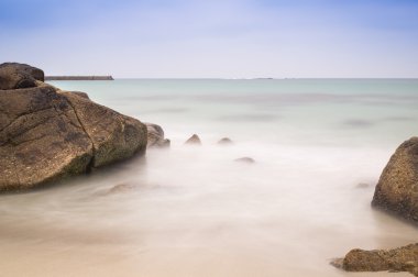gün batımından önce Sennen cove beach cornwall, İngiltere