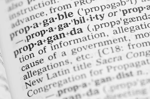Makro obraz słownikowej definicji propagandy — Zdjęcie stockowe