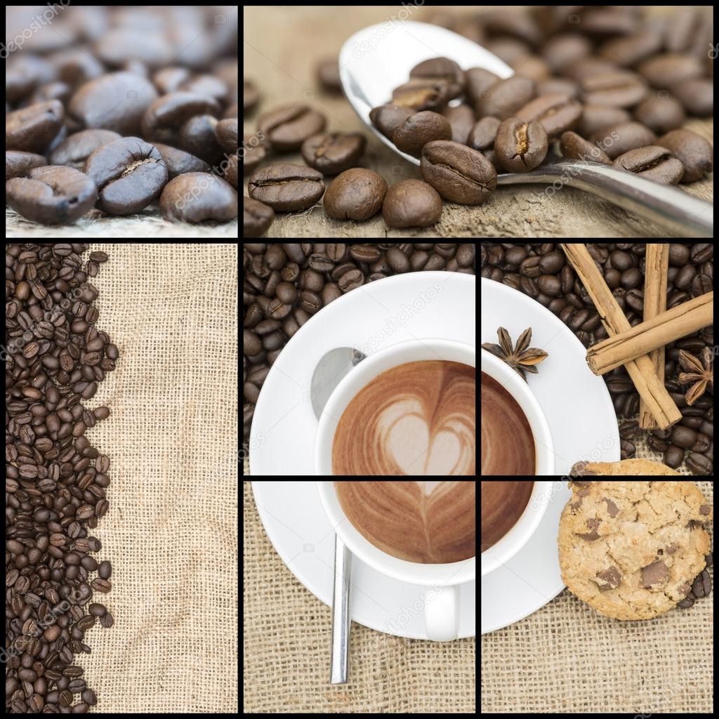 Collage of coffee images
