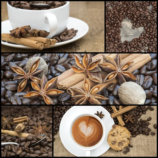Collage of coffee images — Stock Photo, Image
