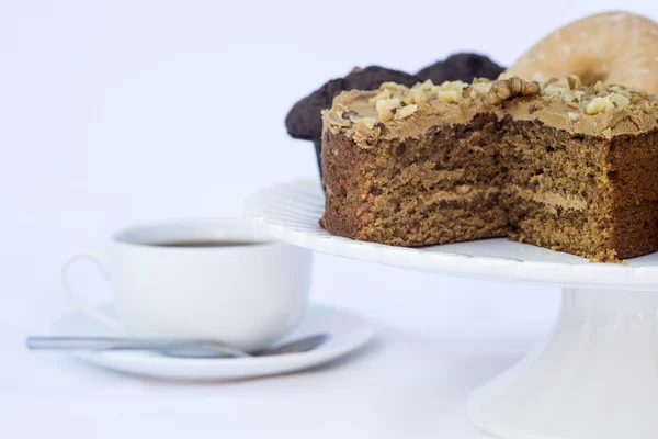 Buffet petit déjeuner continental avec café et pastr — Photo