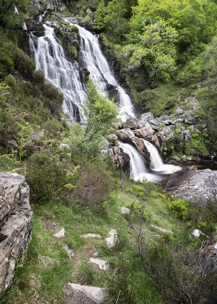Rhiwargor Waterfall landscape in Snowdonia National Park during — Stock Photo, Image
