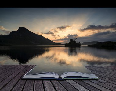 yaratıcı kavramı sayfalar kitap muhteşem dağ ve göl sunris