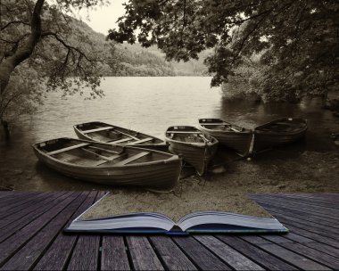 yaratıcı kavramı sayfaları kitap sepya retro tarzı resim dere