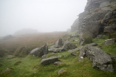 sonbaharın kayalar ve f Dartmoor üzerinde ulusal park peyzaj