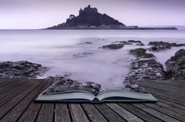 Yaratıcı kavramı sayfalar kitap St Michael'ın Mount Bay Marazion m