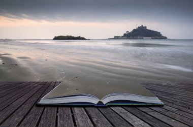 Yaratıcı kavramı sayfalar kitap St Michael'ın Mount Bay Marazion m