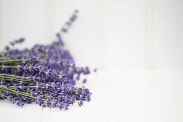 Bela cacho de lavanda perfumada em casa rústica cenário estilo — Fotografia de Stock