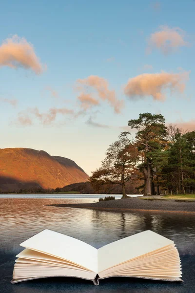 Splendido Paesaggio Autunnale Epico Buttermere Nel Lake District Con Bella — Foto Stock