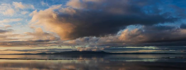 Epic Sunset Landscape Image Solway Firth Viewed Silloth Stunning Autumn — Stock Photo, Image