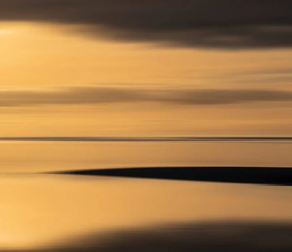 Epicki Zachód Słońca Krajobraz Obraz Solway Firth Oglądane Silloth Podczas — Zdjęcie stockowe