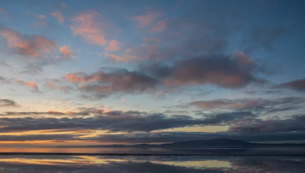 Imagen Épica Del Paisaje Del Atardecer Solway Firth Vista Desde — Foto de Stock