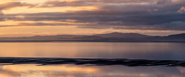 Epic Sunset Landscape Image Solway Firth Viewed Silloth Stunning Autumn — Stock Photo, Image