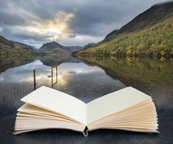 Fantastisk Höst Fall Landskap Bild Lake Buttermere Lake District England — Stockfoto