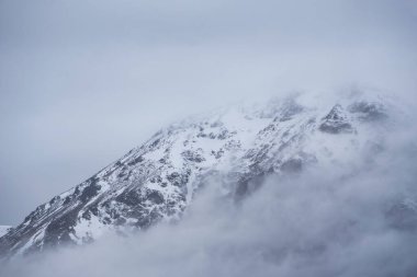 Stob Dearg Buachaille Etive Mor 'un güzel kış manzarası Glencoe, Rannoch Moor
