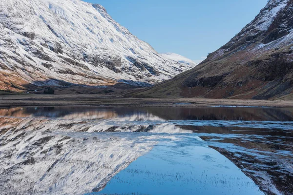 Belle Image Paysage Hiver Loch Achtriochan Dans Les Highlands Écossais — Photo