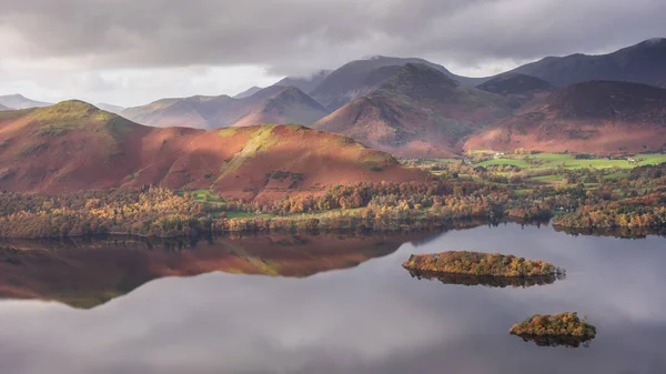 Paisaje Épico Otoño Imagen Vista Desde Walla Crag Lake District —  Fotos de Stock