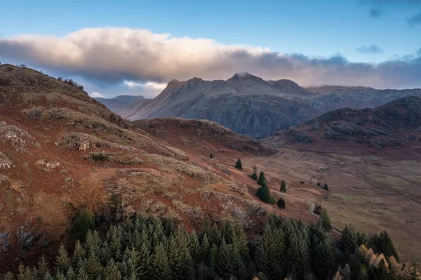 Epische Luchtfoto Drone Landschap Beeld Van Zonsopgang Van Blea Tarn — Stockfoto