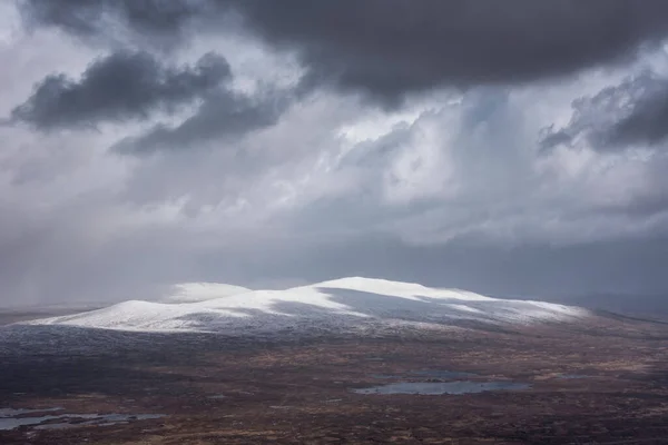Beautiful Winter Landscape Image Mountain Top Scottish Highlands Rannoch Moor — Stock Photo, Image