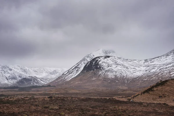 Skoç Skoçya Daki Kayıp Vadi Etive Mor Güzel Karamsar Kış — Stok fotoğraf