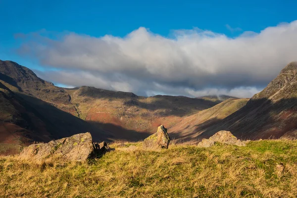 Muhteşem Bir Sonbahar Manzarası Pike Blisco Dan Langdale Pikes Range — Stok fotoğraf