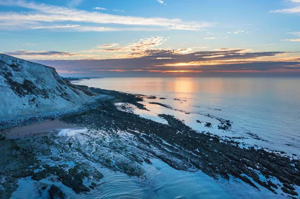 Beautiful Summer Sunrise Landscape Image Beachy Head Lighthouse South Downs — Stock Photo, Image