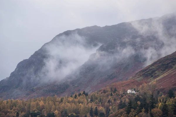 Epica Immagine Paesaggistica Campane Visto Acros Derwentwater Durante Autunno Nel — Foto Stock