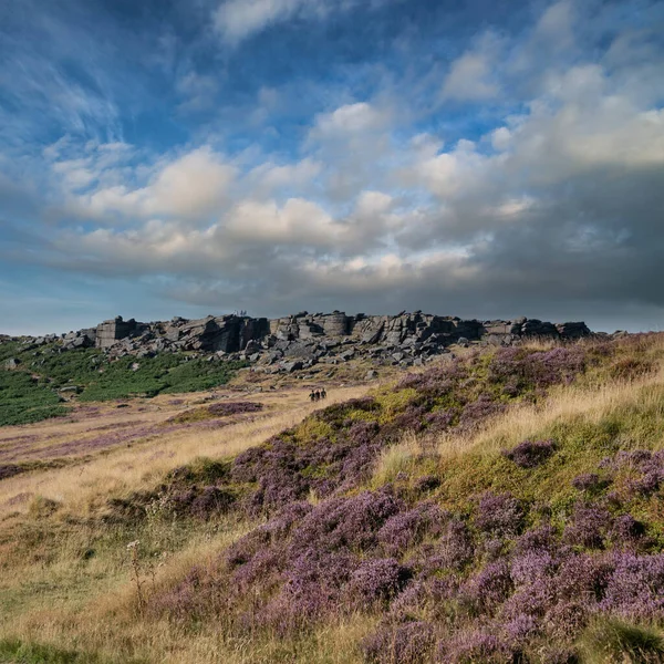Beautiful Landscape Image Late Summer Stanage Edge Peak District England — Stok fotoğraf
