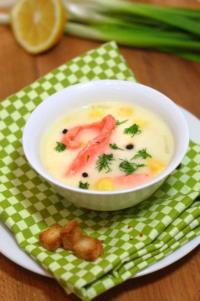 White fish soup — Stock Photo, Image