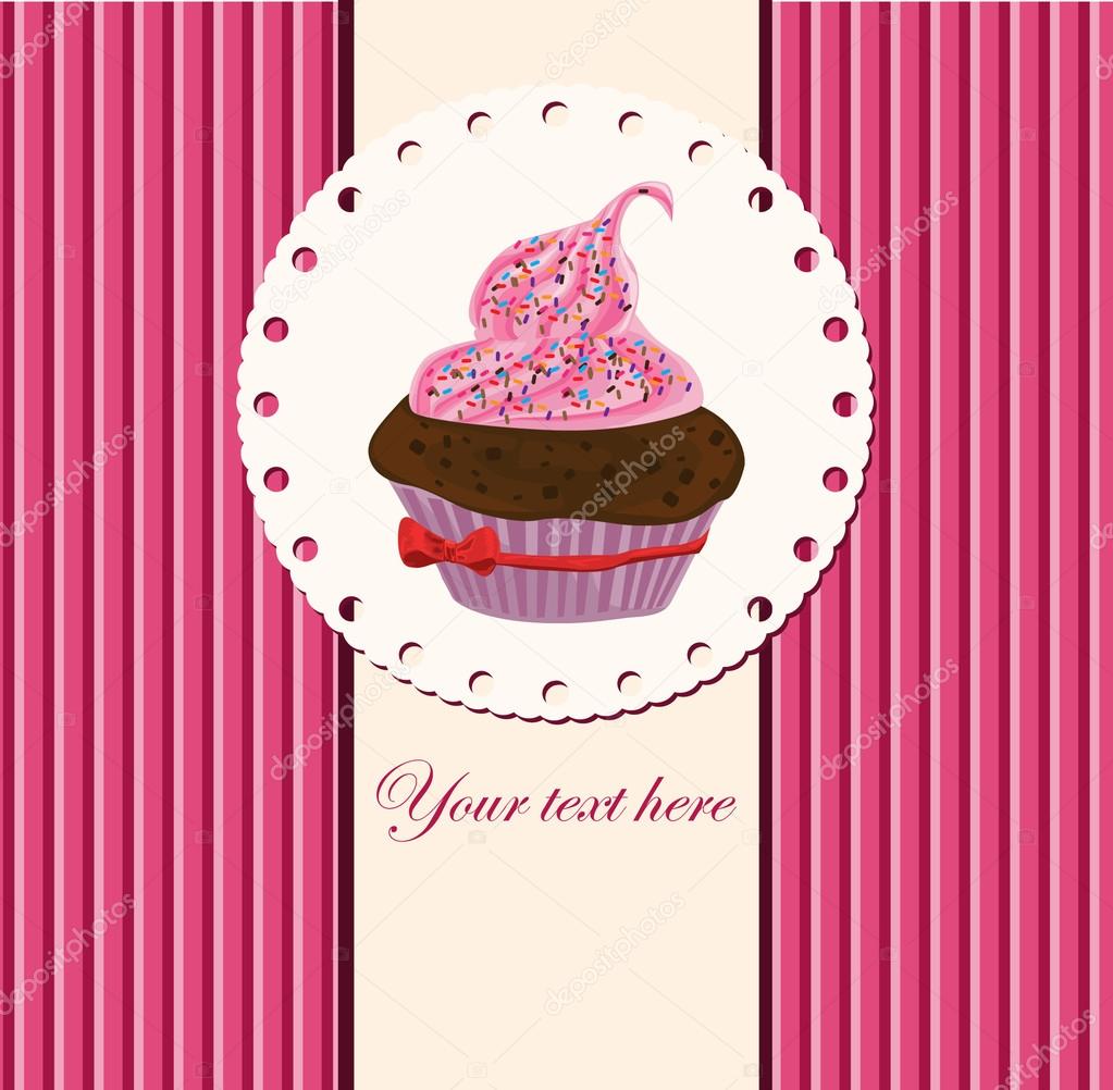 card with cup cake