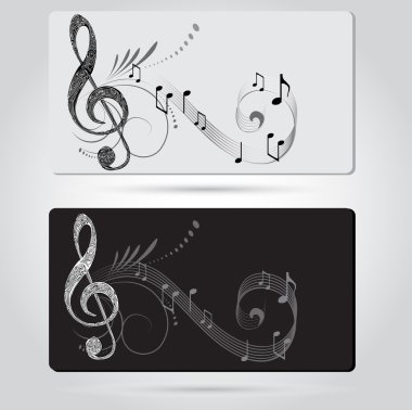 Music cards templates clipart