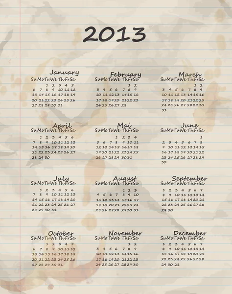 2013-kalenderen – stockvektor