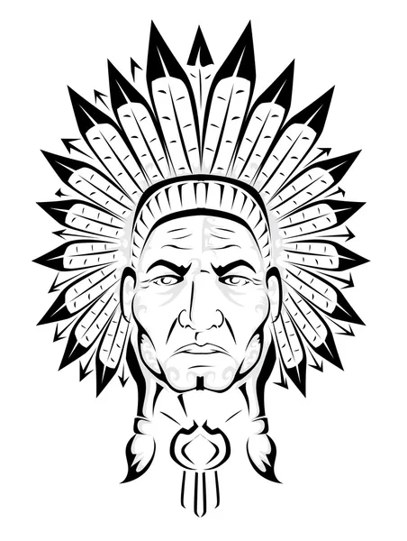 Amerikan Kızılderili şefi — Stok Vektör