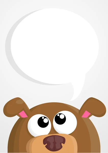 Cute cartoon dog with speech bubble — Stock Vector