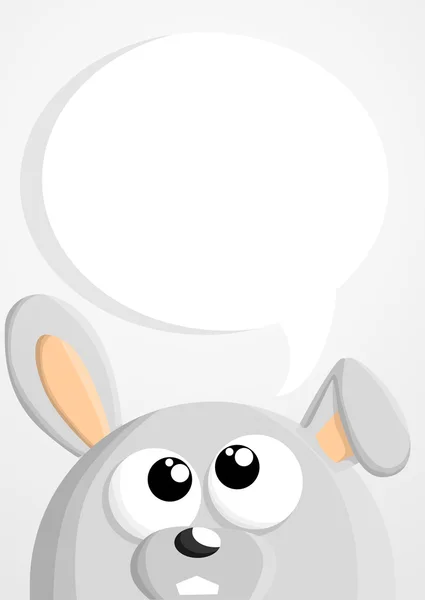 Cute cartoon bunny met tekstballon — Stockvector