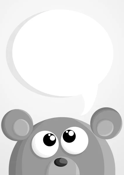 Cute cartoon mouse with speech bubble — Stock Vector