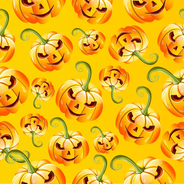 Seamless halloween pumkins pattern — Stock Vector