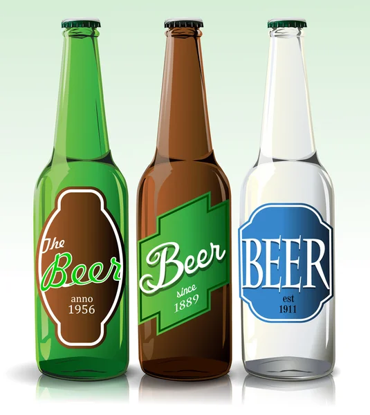Bierflasche mit Etikett — Stockvektor