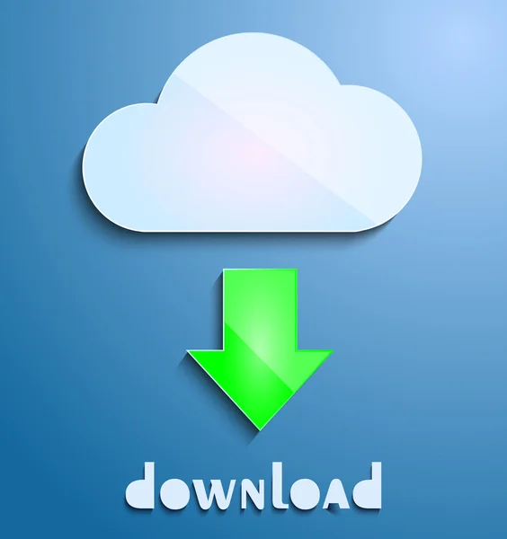 Descargar nube — Vector de stock