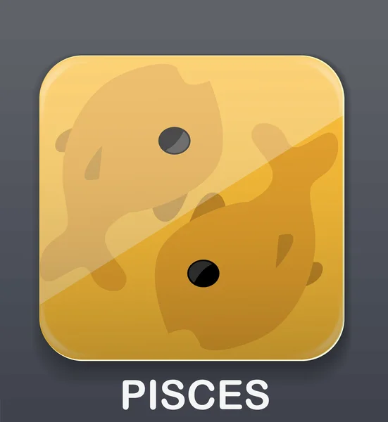 Pisces zodiac icon — Stock Vector
