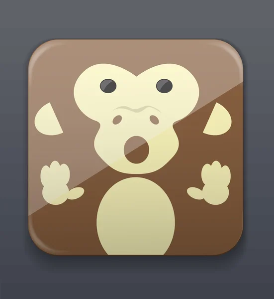 かわいい猿のアイコン — ストックベクタ