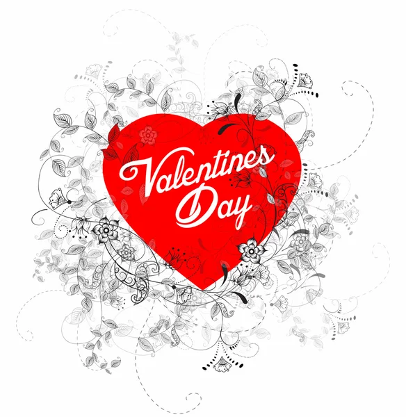 Сердце Валентина с цветами — стоковый вектор
