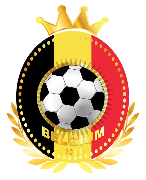 Ballon de football sur drapeau belge — Image vectorielle