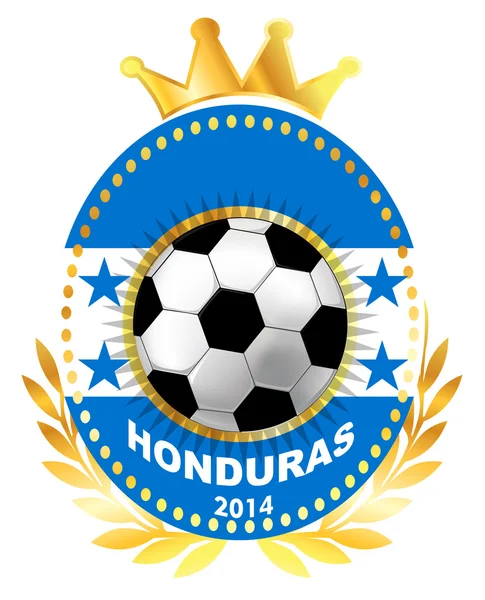 Voetbal op de vlag van honduras — Stockvector