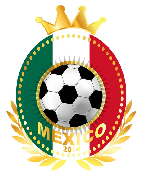 Voetbal op mexico vlag — Stockvector