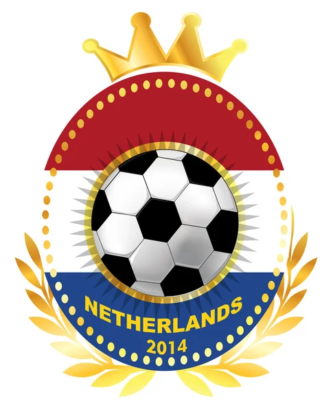 Voetbal op netherland vlag — Stockvector