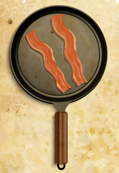 Bacon na panela — Vetor de Stock